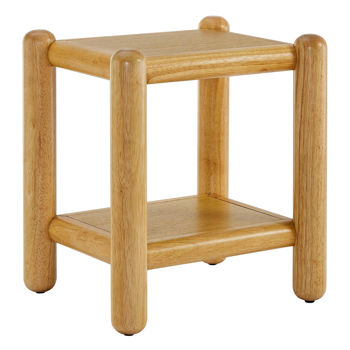 Arcus Rectangular 2-Tier Side Table in natural oak wood with rounded legs, end table on Tampa Home & Garden Store