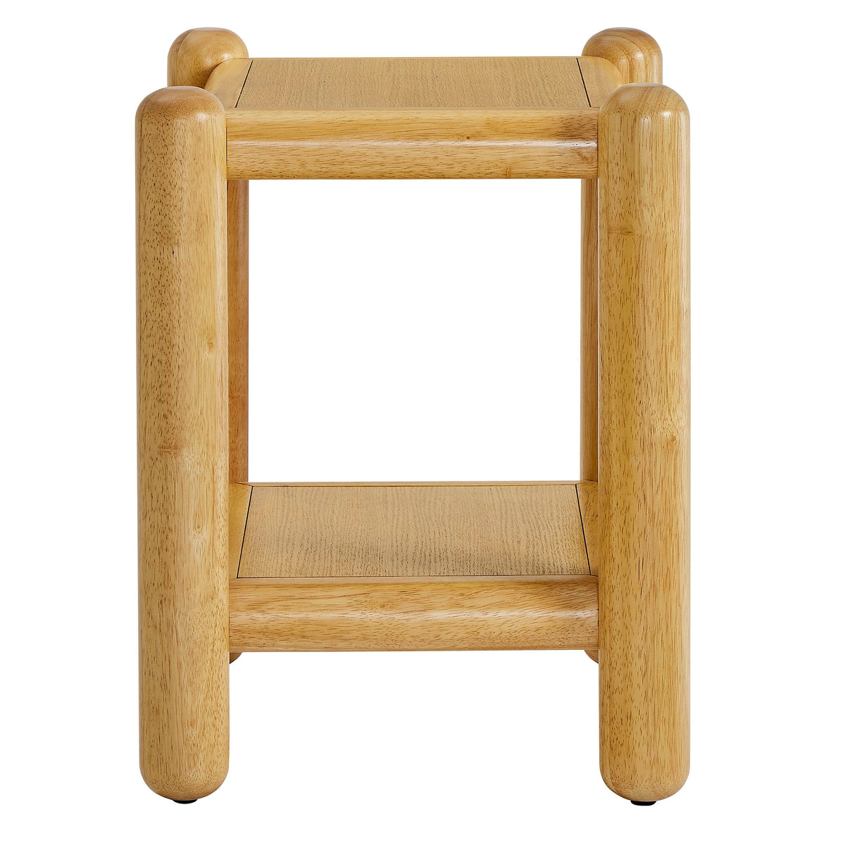 Modway Arcus rectangular 2-tier side table in natural oak finish with rounded legs on Tampa Home & Garden Store