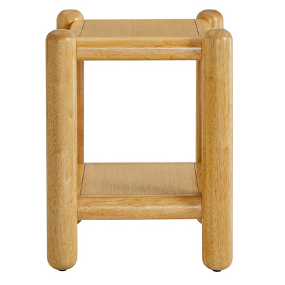 Modway Arcus rectangular 2-tier side table in natural oak finish with rounded legs on Tampa Home & Garden Store