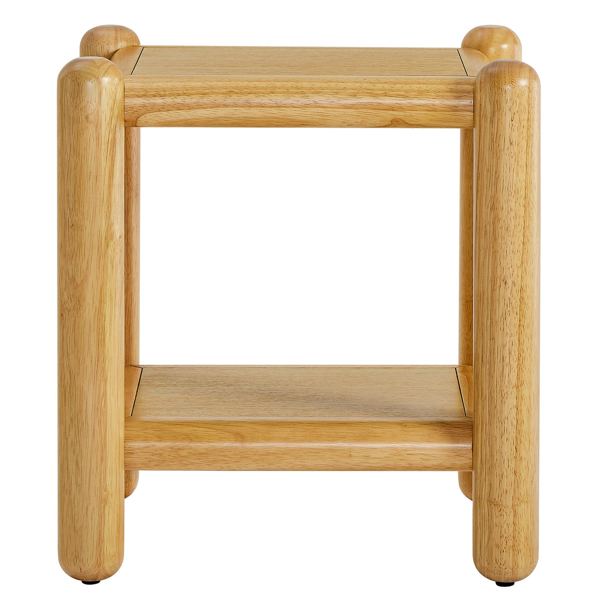 Arcus Rectangular 2-Tier Side Table by Modway, light oak end table with chunky rounded legs on Tampa Home & Garden Store