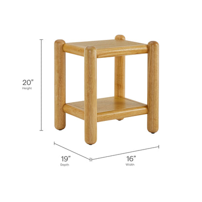 Arcus Rectangular 2-Tier Side Table natural oak finish, bedroom end table HouseOfZazla on Tampa Home & Garden Store