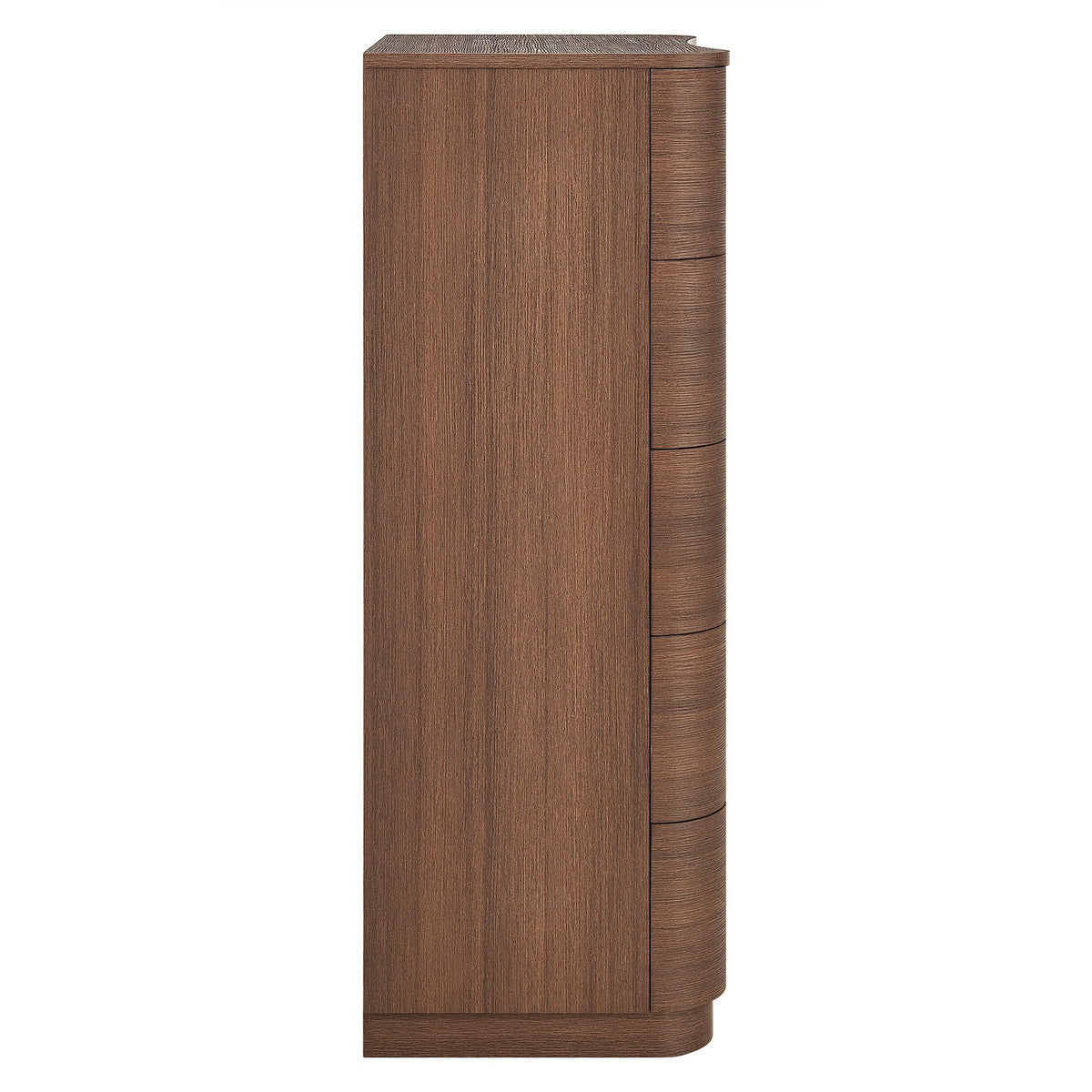 Mirae 5-Drawer Curved Dresser Chest by Modway in brown wood finish with curved side drawers on Tampa Home & Garden Store
