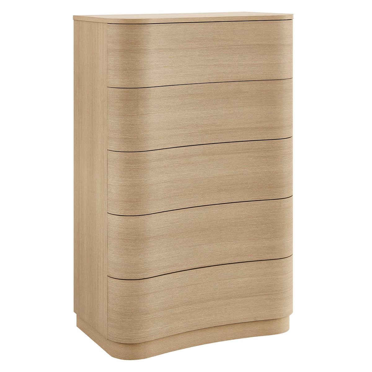 Mirae 5-Drawer Curved Dresser Chest by Modway in light oak finish on Tampa Home & Garden Store