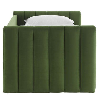 Veyla Tufted Velvet Twin Daybed with Trundle
