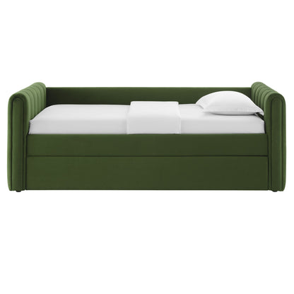 Veyla Tufted Velvet Twin Daybed with Trundle