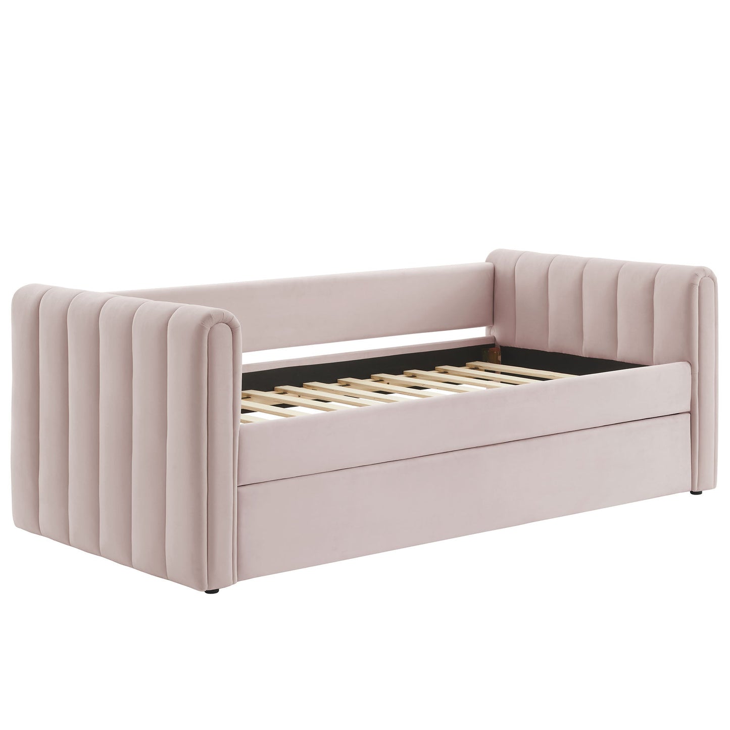 Veyla Tufted Velvet Twin Daybed with Trundle