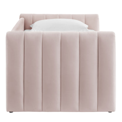 Veyla Tufted Velvet Twin Daybed with Trundle