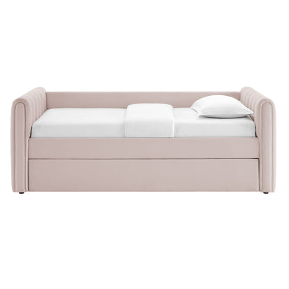 Veyla Tufted Velvet Twin Daybed with Trundle