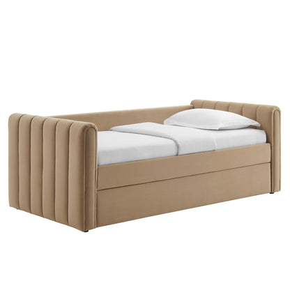 Veyla Tufted Velvet Twin Daybed with Trundle