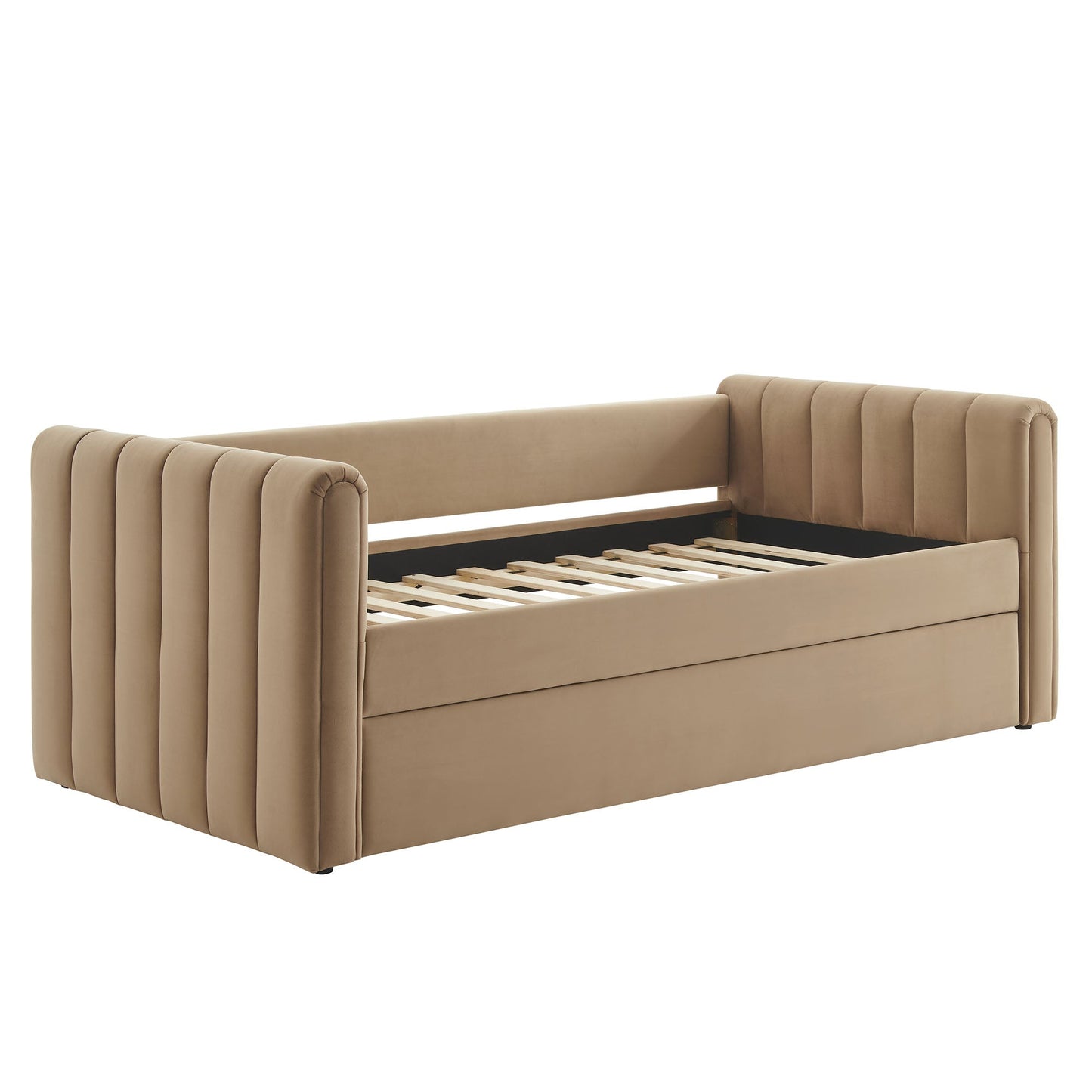 Veyla Tufted Velvet Twin Daybed with Trundle