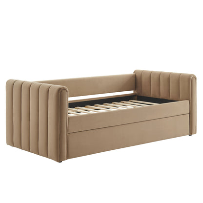 Veyla Tufted Velvet Twin Daybed with Trundle