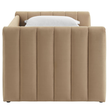 Veyla Tufted Velvet Twin Daybed with Trundle
