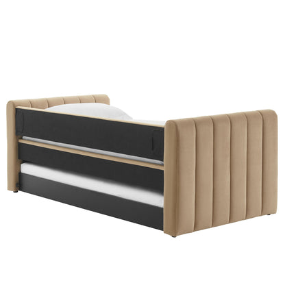 Veyla Tufted Velvet Twin Daybed with Trundle