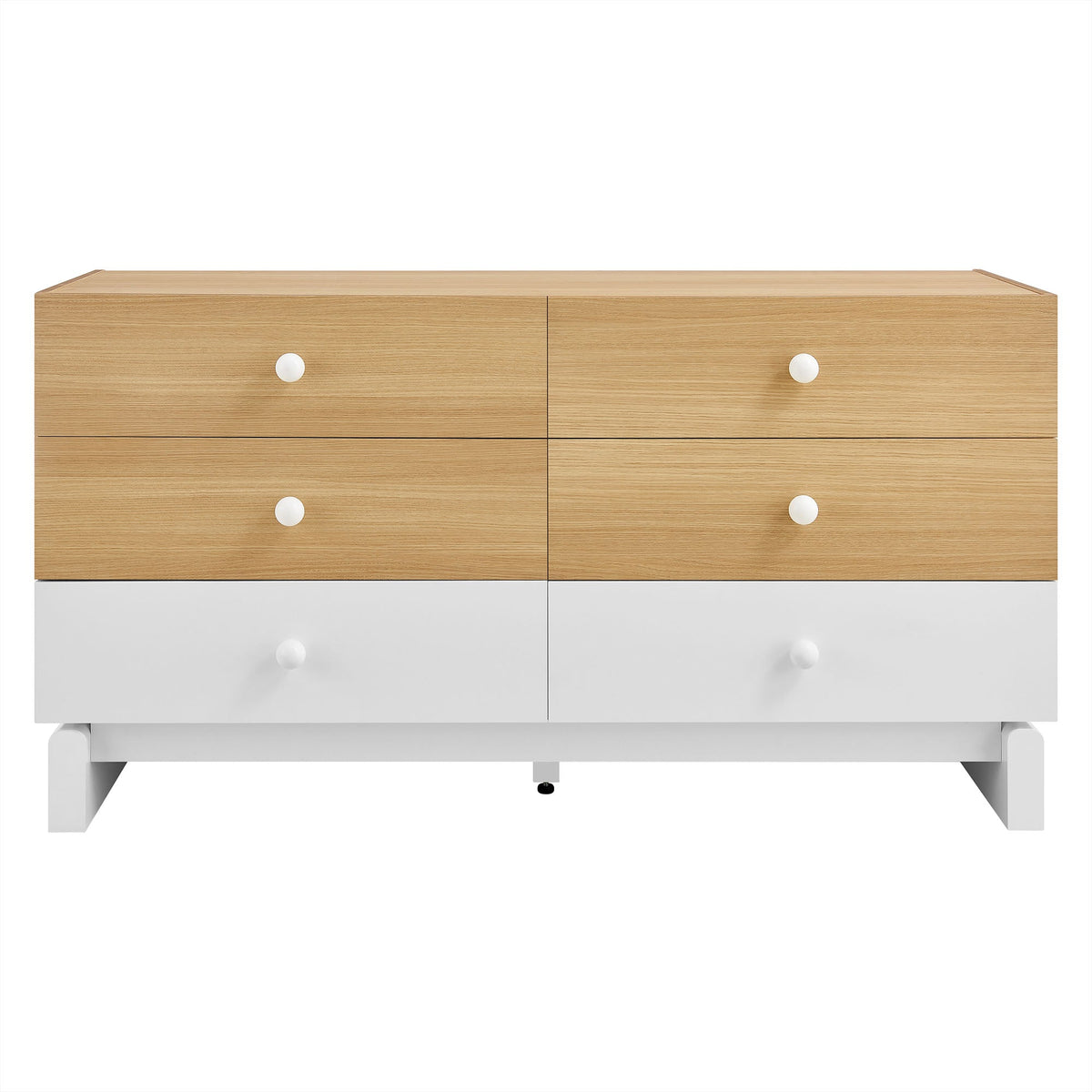Nolia 6-Drawer Color Block Dresser by Modway wood and white with white knobs on Tampa Home & Garden Store