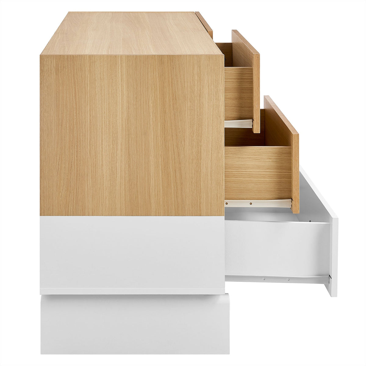 Nolia 6-Drawer Color Block Dresser natural oak with grain by Modway on Tampa Home & Garden Store