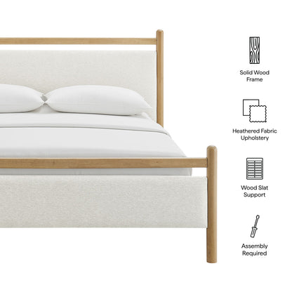 Ginny Platform Bed Frame by Modway with solid wood frame and heathered fabric upholstery headboard on Tampa Home & Garden Store
