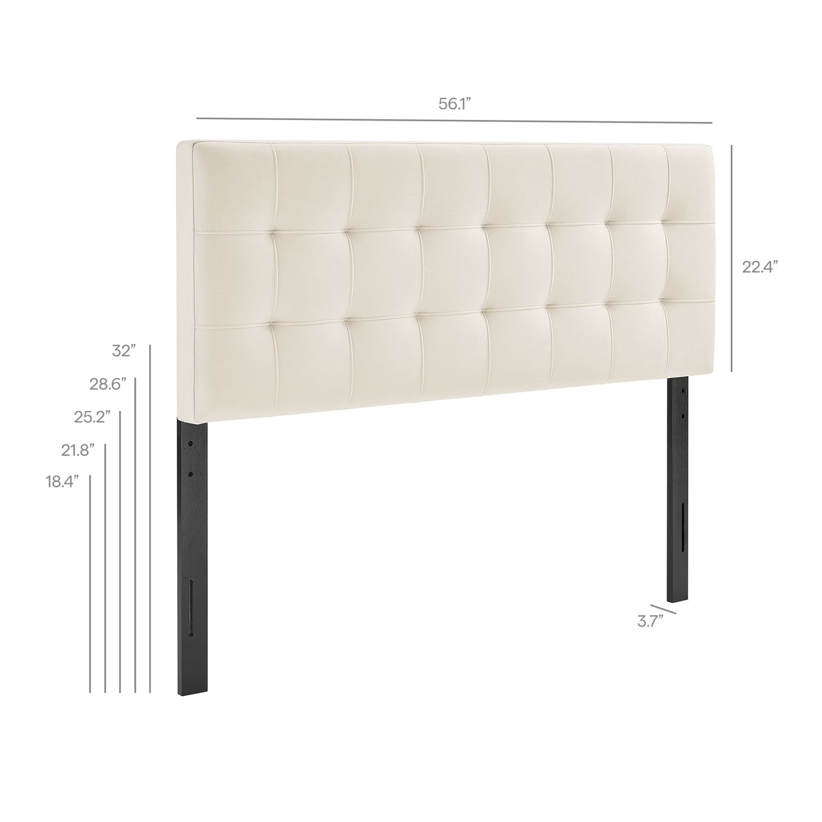 Lily stain-resistant velvet headboard, beige tufted fabric by Modway, HouseOfZazla on Tampa Home & Garden Store
