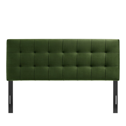 Lily Stain-Resistant Performance Velvet Headboard by Modway green velvet grid-tufted metal legs on Tampa Home & Garden Store