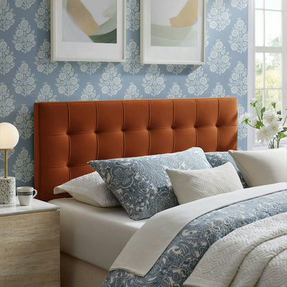 Lily stain-resistant performance velvet headboard burnt orange by Modway on Tampa Home & Garden Store