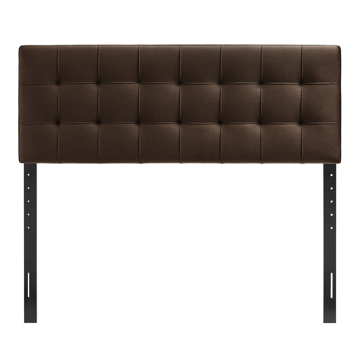 Lily Stain-Resistant Performance Velvet Headboard in brown with tufted square panels by Modway on Tampa Home & Garden Store