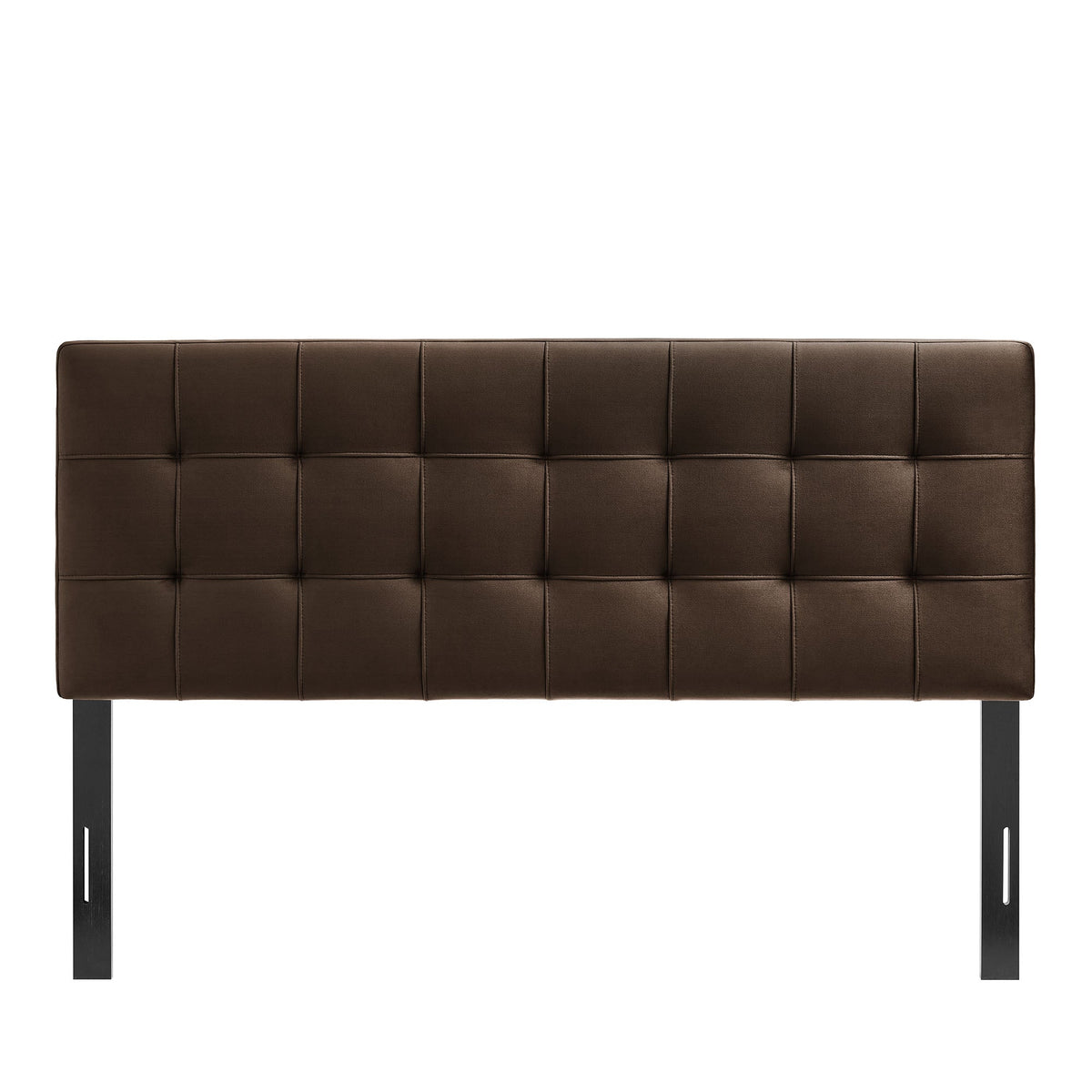 Brown Lily stain-resistant performance velvet headboard by Modway with square tufted panels on Tampa Home & Garden Store