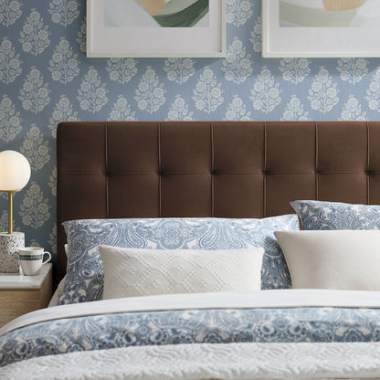 Lily stain-resistant velvet headboard by Modway in rich brown on Tampa Home & Garden Store