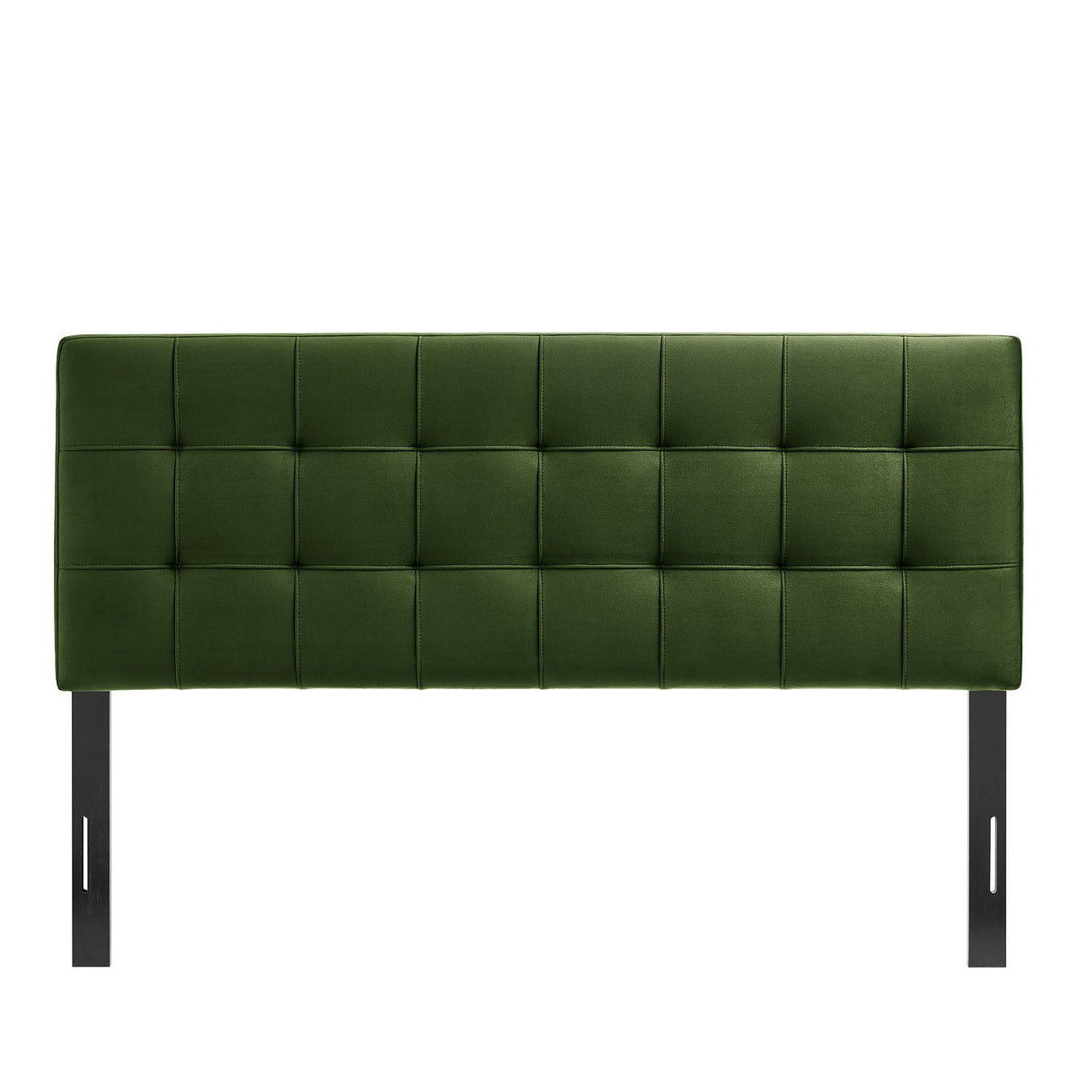 Lily Stain-Resistant Performance Velvet Headboard in green grid-tufted upholstery by Modway on Tampa Home & Garden Store