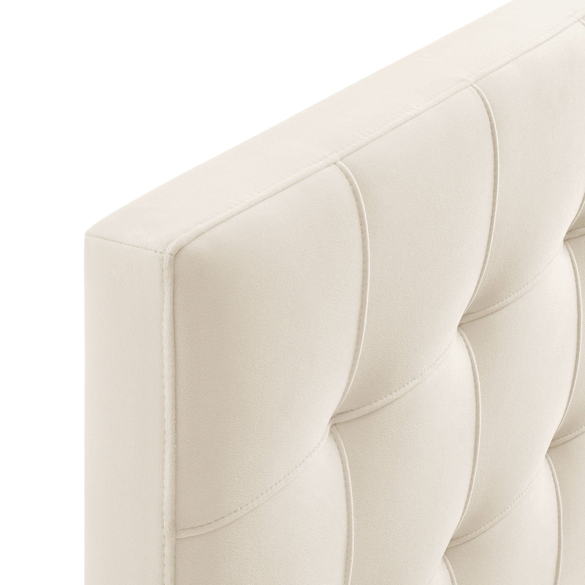 Lily Stain-Resistant Performance Velvet Headboard cream with curved seams by Modway on Tampa Home & Garden Store