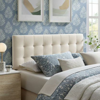 Lily Stain-Resistant Performance Velvet Headboard by Modway, cream tufted velvet on Tampa Home & Garden Store