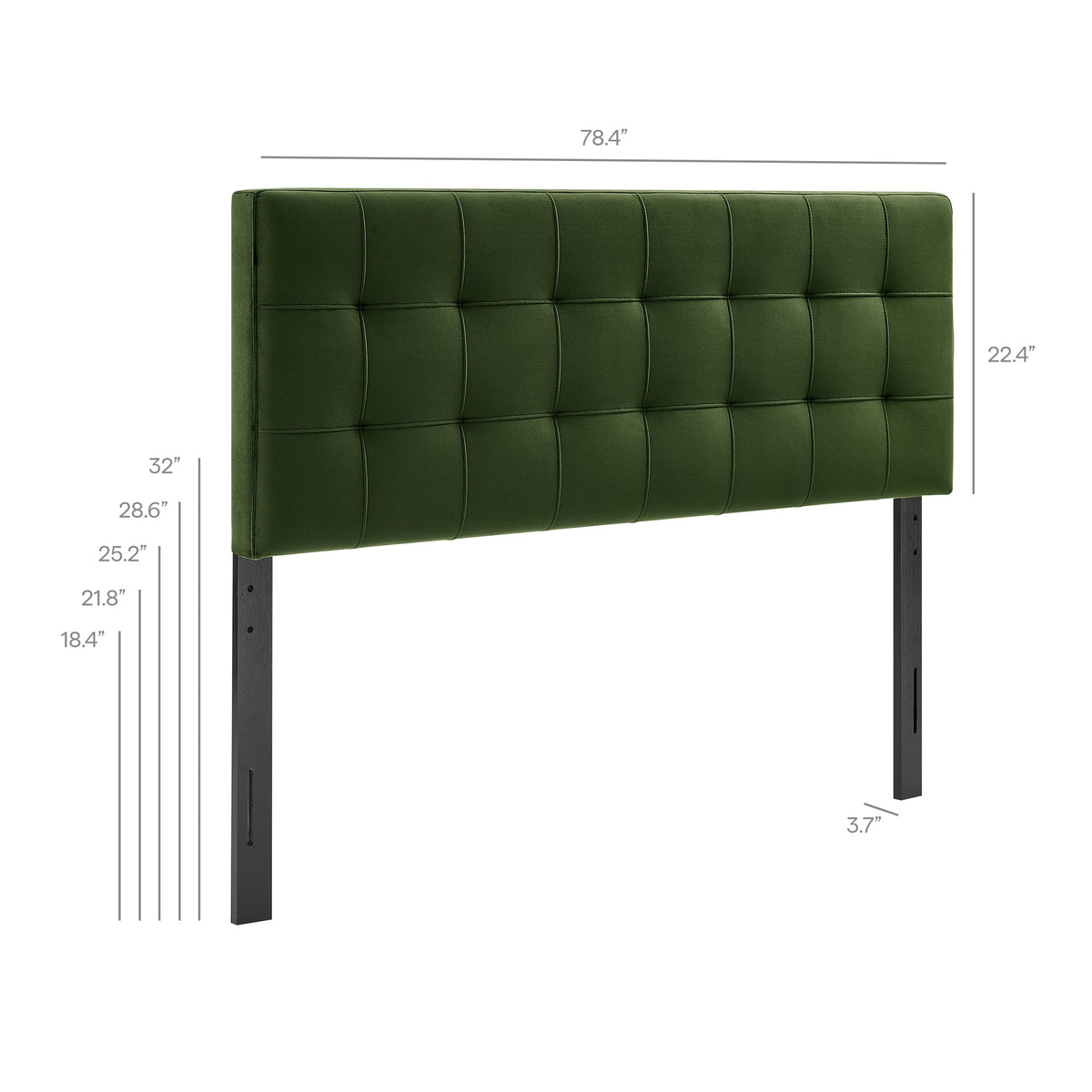 Lily Stain-Resistant Velvet Headboard olive green tufted grid by Modway HouseOfZazla on Tampa Home & Garden Store