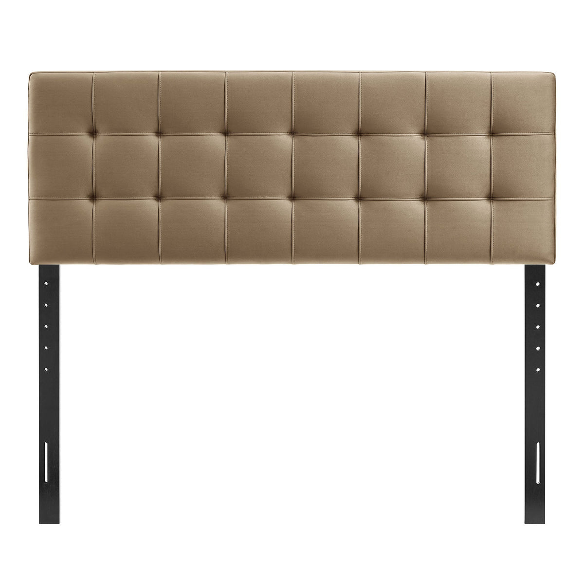 Lily stain-resistant performance velvet headboard with square tufting in taupe by Modway on Tampa Home & Garden Store