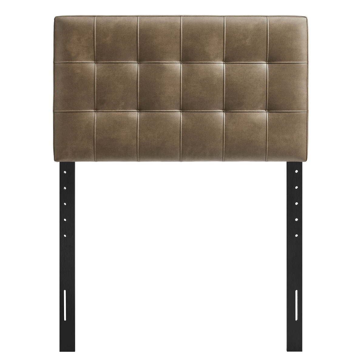 Modway Lily vegan leather headboard in warm brown with square tufted panels by HouseOfZazla on Tampa Home & Garden Store