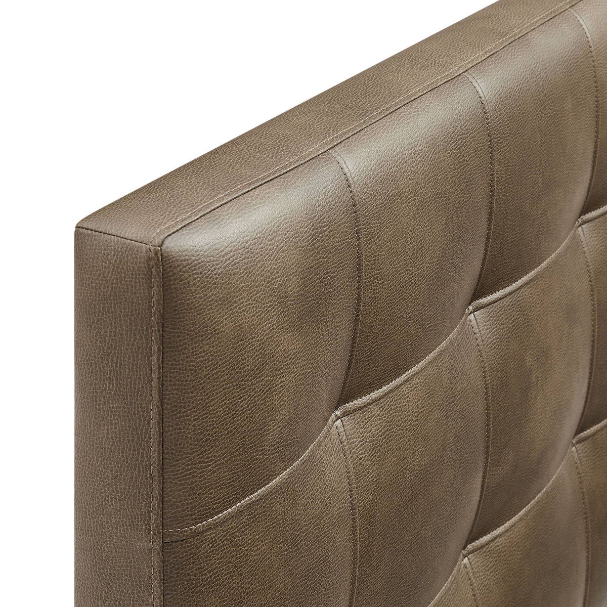 Lily vegan leather headboard by Modway in taupe brown with stitched curved panels on Tampa Home & Garden Store