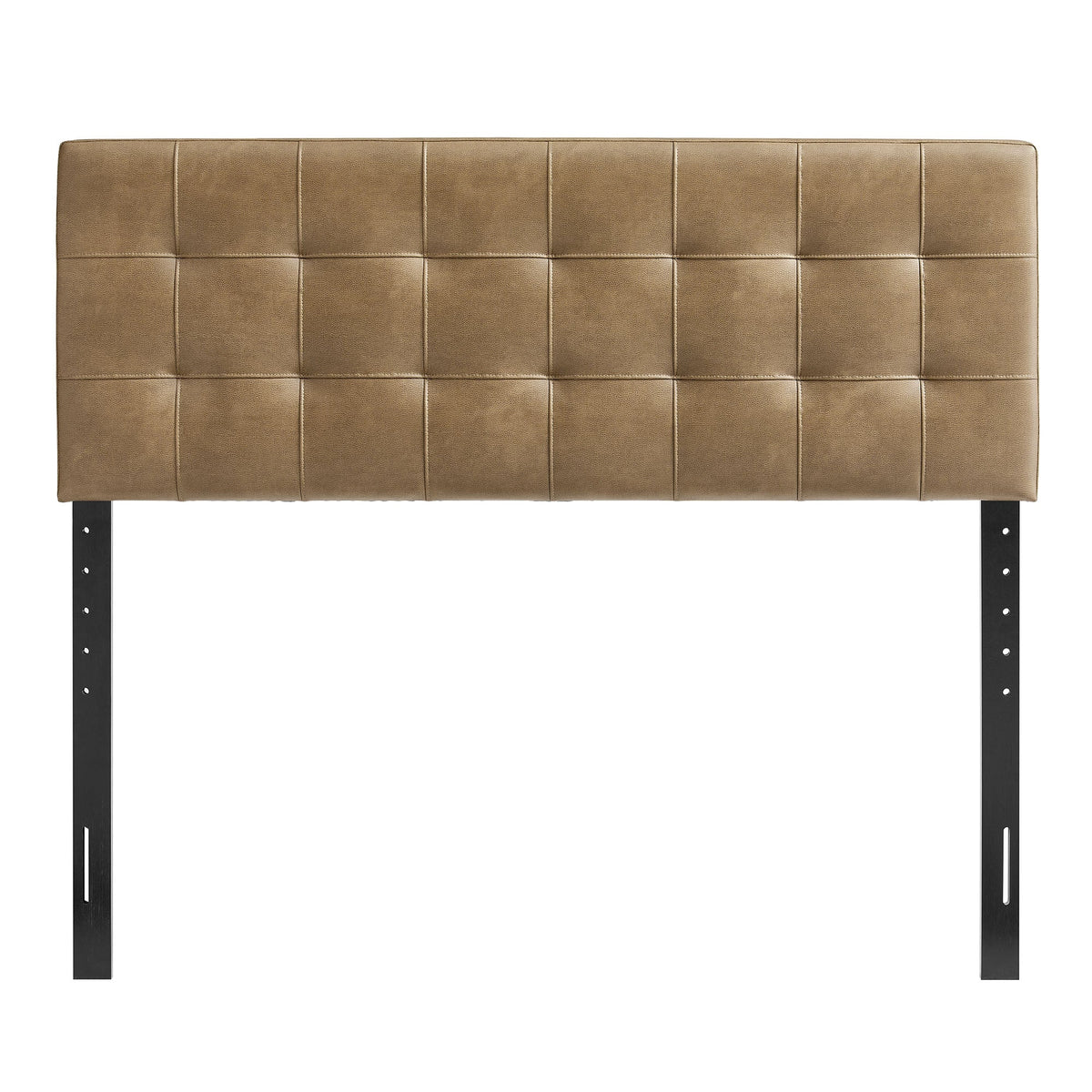 Lily vegan leather headboard in metallic gold with square tufting by Modway on Tampa Home & Garden Store