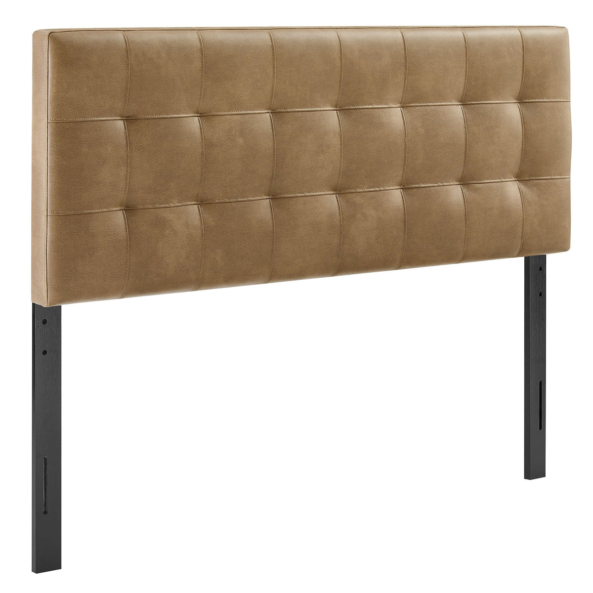 Lily Vegan Leather Headboard by Modway in tan faux leather with grid tufting, HouseOfZazla on Tampa Home & Garden Store