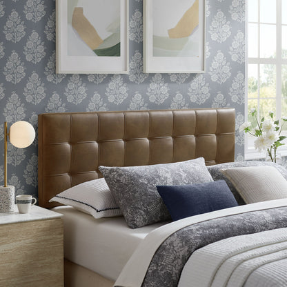 Lily Vegan Leather Headboard by Modway in brown tufted vegan leather on Tampa Home & Garden Store