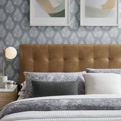 Lily Vegan Leather Headboard by Modway in caramel brown grid-tufted vegan leather on Tampa Home & Garden Store