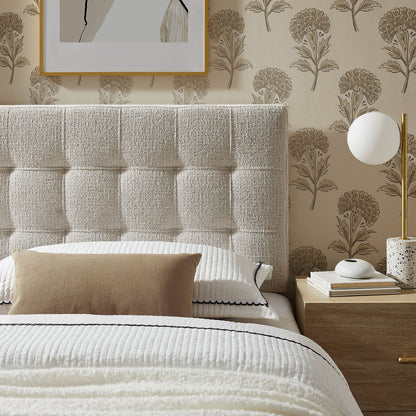 Lily Upholstered Headboard beige textured fabric, modern bedroom centerpiece by Modway on Tampa Home & Garden Store