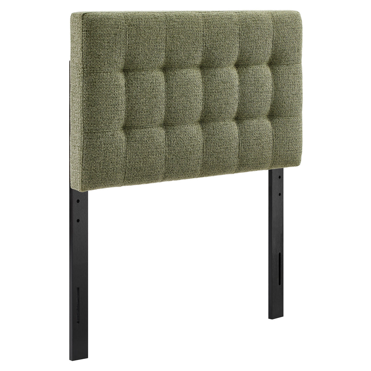 Lily Upholstered Headboard by Modway olive boucle with tufted panels and black metal legs on Tampa Home & Garden Store