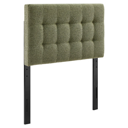 Lily Upholstered Headboard by Modway olive boucle with tufted panels and black metal legs on Tampa Home & Garden Store