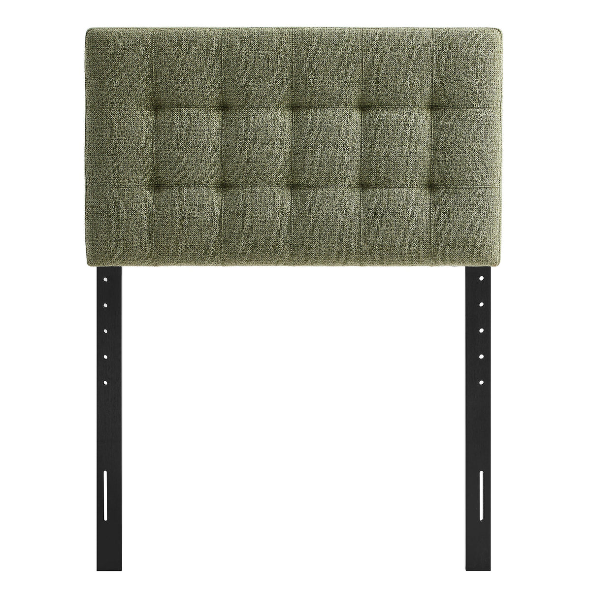 Headboard Lily Upholstered by Modway in olive fabric with tufted squares and black metal legs on Tampa Home & Garden Store