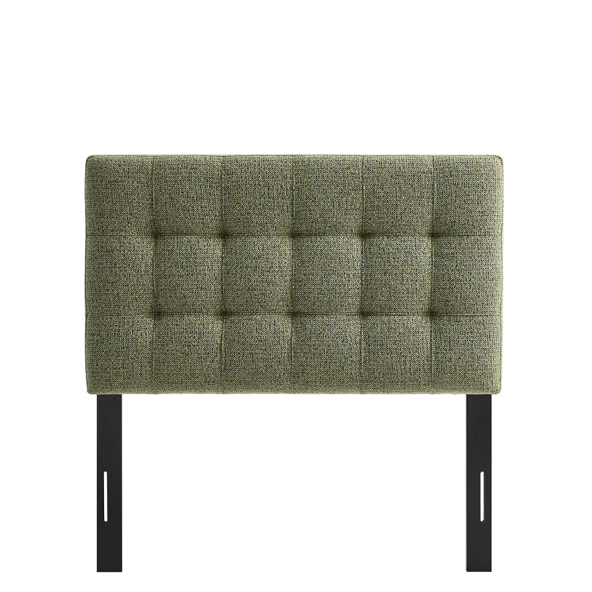 Lily Upholstered Headboard by Modway in taupe fabric with grid tufting and black legs on Tampa Home & Garden Store