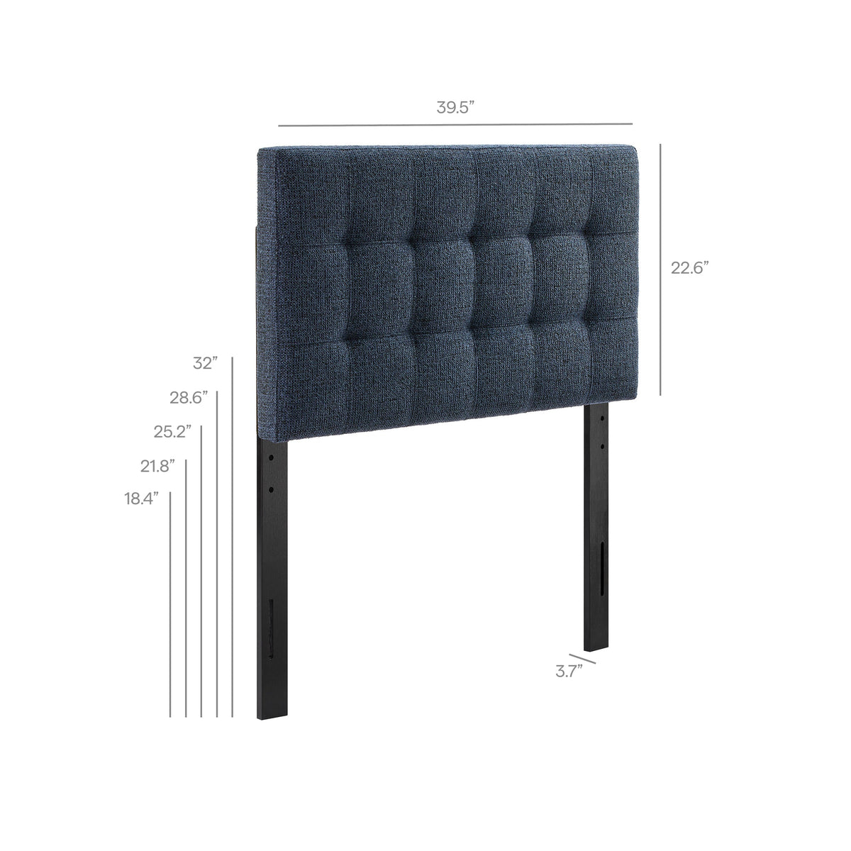 Lily Upholstered Headboard navy blue tufted fabric HouseOfZazla on Tampa Home & Garden Store