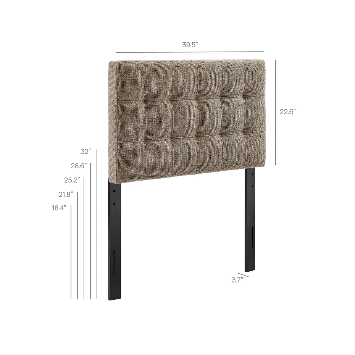 Lily Upholstered Headboard by Modway in beige tufted fabric with dark legs HouseOfZazla on Tampa Home & Garden Store