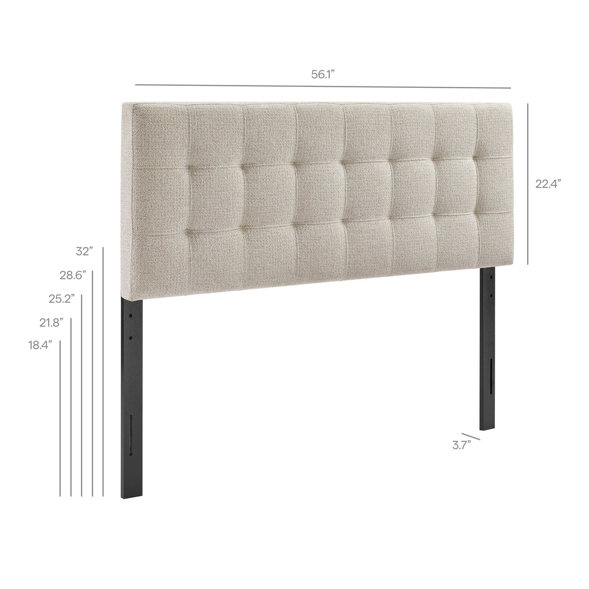Lily Upholstered Headboard beige tufted fabric by Modway on Tampa Home & Garden Store