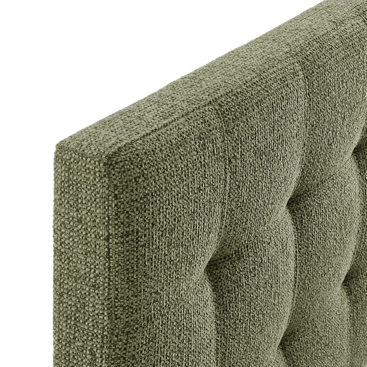 Lily Upholstered Headboard olive green boucle fabric by HouseOfZazla on Tampa Home & Garden Store
