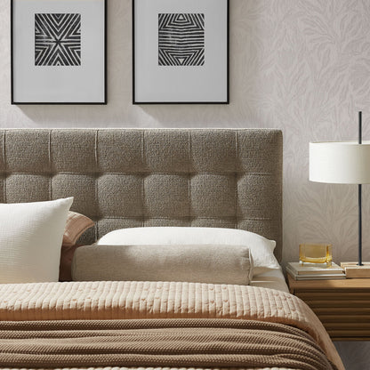 Lily Upholstered Headboard by Modway in warm brown textured fabric for a modern bedroom on Tampa Home & Garden Store