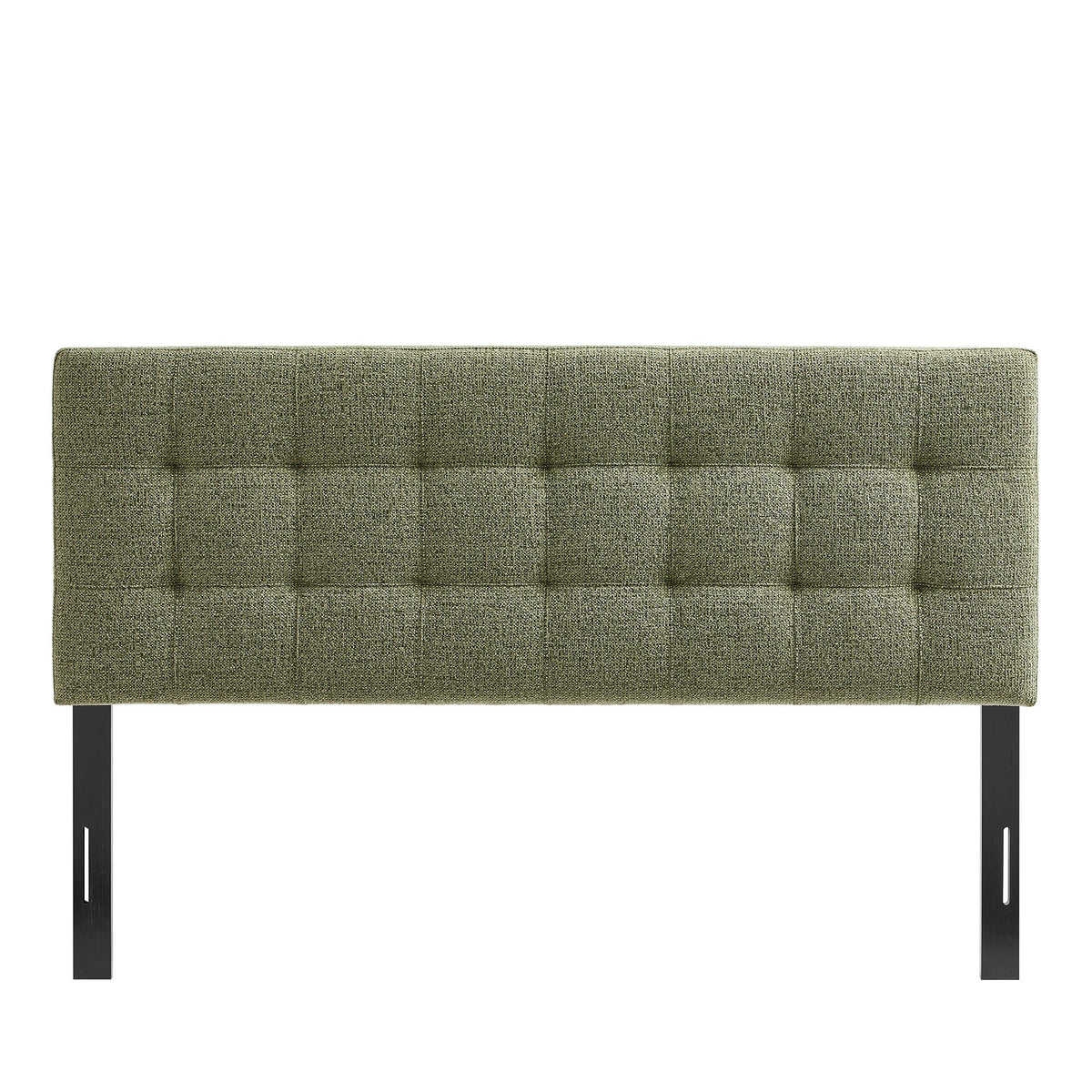 Lily Upholstered Headboard olive textured fabric with black metal legs Modway HouseOfZazla on Tampa Home & Garden Store