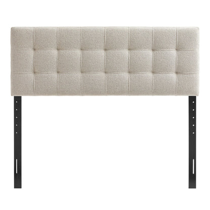 Lily Upholstered Headboard by Modway in beige textured fabric with square tufting and black legs on Tampa Home & Garden Store