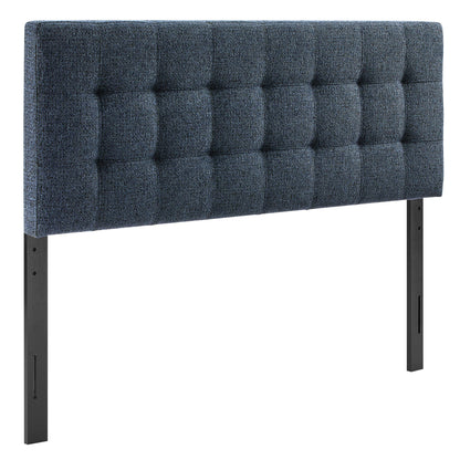 Lily Upholstered Headboard by Modway, dark blue tufted fabric with metal legs on Tampa Home & Garden Store